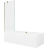 Mexen Cube baignoire rectangulaire 170 x 80 cm avec carénage et paroi 1 battant 70 cm, transparent, or - 550517080X9507000050