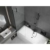 Baignoire rectangulaire Mexen Cube 170 x 80 cm avec habillage et paravent à 1 vantail 70 cm, transparent, noir - 550517080X9507?