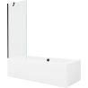 Baignoire rectangulaire Mexen Cube 170 x 80 cm avec habillage et paravent à 1 vantail 70 cm, transparent, noir - 550517080X9507?