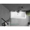 Baignoire rectangulaire Mexen Cube 170 x 80 cm avec habillage et paravent à 1 vantail 70 cm, transparent, noir - 550517080X9507?