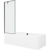 Mexen Cube baignoire rectangulaire 170 x 80 cm avec habillage et paravent à 1 panneau 70 cm, motif noir - 550517080X9507007070