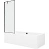 Mexen Cube baignoire rectangulaire 170 x 80 cm avec habillage et paravent à 1 volet 70 cm, motif noir - 550517080X9507007070