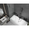 Mexen Cube baignoire rectangulaire 170 x 80 cm avec habillage et paroi de douche à 1 volet 80 cm, transparent, noir