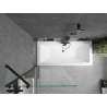 Mexen Cube baignoire rectangulaire 170 x 80 cm avec habillage et paroi 1 volet 80 cm, transparent, noir - 550517080X9508000070