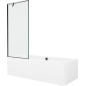 Mexen Cube baignoire rectangulaire 170 x 80 cm avec panneau et paravent 1 aile, motif noir - 550517080X9508007070