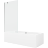 Mexen Cube baignoire rectangulaire 170 x 80 cm avec écran 1 vantail 90 cm, transparent, chrome - 550517080X9509000001