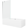 Mexen Cube baignoire rectangulaire 170 x 80 cm avec habillage et paravent à 1 volet 90 cm, transparent, chrome - 550517080X9509?