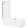 Mexen Cube baignoire rectangulaire 170 x 80 cm avec tablier et paroi de douche 1 volet 90 cm, transparent, noir - 550517080X950?