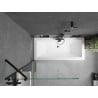 Mexen Cube baignoire rectangulaire 170 x 80 cm avec tablier et paroi de douche 1 volet 90 cm, transparent, noir - 550517080X950?