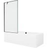 Mexen Cube baignoire rectangulaire 170 x 80 cm avec habillage et paravent à 1 volet 90 cm, motif noir - 550517080X9509007070