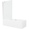 Mexen Cube baignoire rectangulaire 170 x 80 cm avec écran 1 volet 100 cm, transparent, chrome - 550517080X9510000001