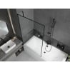 Mexen Cube baignoire rectangulaire 170 x 80 cm avec habillage et écran 1 volet 100 cm, motif noir - 550517080X9510007070