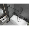 Mexen Cube baignoire rectangulaire 170 x 80 cm avec revêtement et paravent 1 volet 100 cm, motif noir - 550517080X9510007070