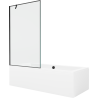 Mexen Cube baignoire rectangulaire 170 x 80 cm avec habillage et écran 1 volet 100 cm, motif noir - 550517080X9510007070