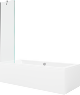 Mexen Cube baignoire rectangulaire 180 x 80 cm avec tablier et paroi 1 volet 50 cm, transparent, chrome - 550518080X9505000001