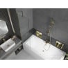Baignoire rectangulaire Mexen Cube 180 x 80 cm avec revêtement et paroi 1 volet 50 cm, transparent, doré - 550518080X9505000050