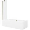 Baignoire rectangulaire Mexen Cube 180 x 80 cm avec revêtement et paroi 1 volet 50 cm, transparent, doré - 550518080X9505000050
