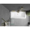 Baignoire rectangulaire Mexen Cube 180 x 80 cm avec revêtement et paroi 1 volet 50 cm, transparent, doré - 550518080X9505000050