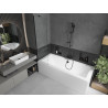 Mexen Cube baignoire rectangulaire 180 x 80 cm avec habillage et paravent 1 vantail 50 cm, transparent, noir