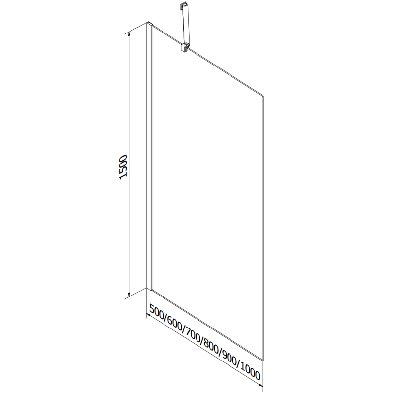 Mexen Cube baignoire rectangulaire 180 x 80 cm avec tablier et paroi d'une porte 60 cm, transparent, chrome