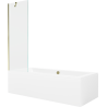 Mexen Cube baignoire rectangulaire 180 x 80 cm avec habillage et paroi 1-volet 60 cm, transparent, doré - 550518080X9506000050