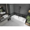 Mexen Cube baignoire rectangulaire 180 x 80 cm avec habillage et pare-baignoire à 1 volet 60 cm, motif noir