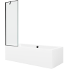 Mexen Cube baignoire rectangulaire 180 x 80 cm avec habillage et paroi de douche à 1 vantail 60 cm, motif noir