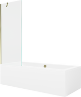 Mexen Cube baignoire rectangulaire 180 x 80 cm avec tablier et paroi 1 volet 70 cm, transparent, doré - 550518080X9507000050