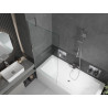 Mexen Cube baignoire rectangulaire 180 x 80 cm avec tablier et paroi 1 volet 80 cm, transparent, chromé - 550518080X9508000001