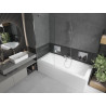 Mexen Cube baignoire rectangulaire 180 x 80 cm avec tablier et paroi 1 volet 80 cm, transparent, chromé - 550518080X9508000001