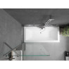 Mexen Cube baignoire rectangulaire 180 x 80 cm avec tablier et paroi 1 volet 80 cm, transparent, chromé - 550518080X9508000001