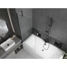 Mexen Cube baignoire rectangulaire 180 x 80 cm avec revêtement et paroi 1 battant 80 cm, transparent, noir