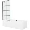 Mexen Cube baignoire rectangulaire 180 x 80 cm avec habillage et paroi de douche 1 battant 80 cm, motif noir - 550518080X950800?