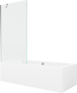 Mexen Cube baignoire rectangulaire 180 x 80 cm avec habillage et paroi de douche à 1 volet 90 cm, transparent, chrome