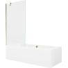 Mexen Cube baignoire rectangulaire 180 x 80 cm avec habillage et paroi de douche 1 volet 90 cm, transparent, doré