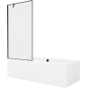 Mexen Cube baignoire rectangulaire 180 x 80 cm avec habillage et paravent à 1 volet 90 cm, motif noir - 550518080X9509007070