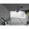 Mexen Cube baignoire rectangulaire 180 x 80 cm avec habillage et paroi 1-volet 90 cm, motif noir - 550518080X9509007070