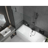 Mexen Cube baignoire rectangulaire 180 x 80 cm avec tablier et paroi de douche 1 volet 100 cm, transparent, noir
