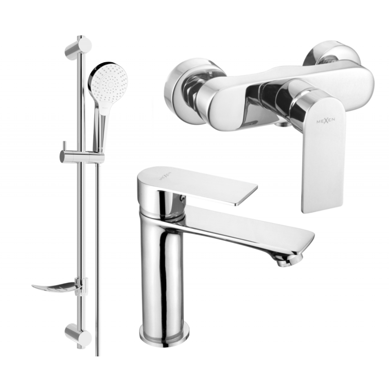 Ensemble de douche Mexen Royo DF05, chrome - 72204DF05-00