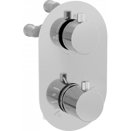 Batterie de bain-douche thermostatique Mexen Kai 3 sorties, chromée - 77602-00
