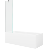 Baignoire rectangulaire Mexen Cubik 150 x 70 cm avec habillage et paravent à 1 volet 50 cm, transparent, chrome - 550315070X950?