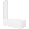 Mexen Cubik baignoire rectangulaire 150 x 70 cm avec tablier et paroi 1 volet 50 cm, transparent, chrome - 550315070X9505000001