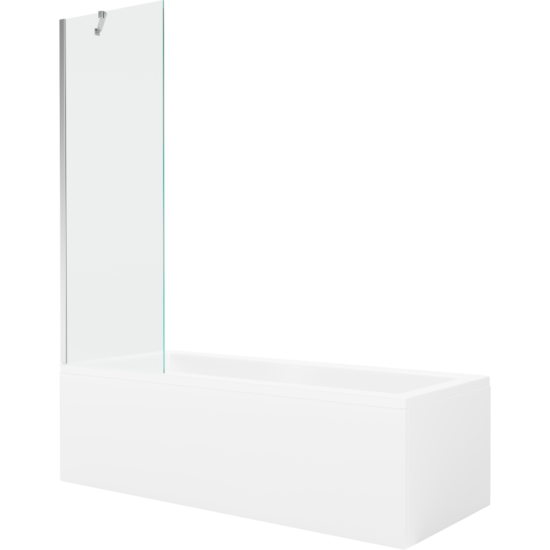 Mexen Cubik baignoire rectangulaire 150 x 70 cm avec habillage et écran 1-volet 60 cm, transparent, chrome - 550315070X95060000?