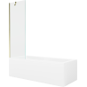 Mexen Cubik baignoire rectangulaire 150 x 70 cm avec tablier et paroi de douche 1 volet 60 cm, transparent, doré - 550315070X95?