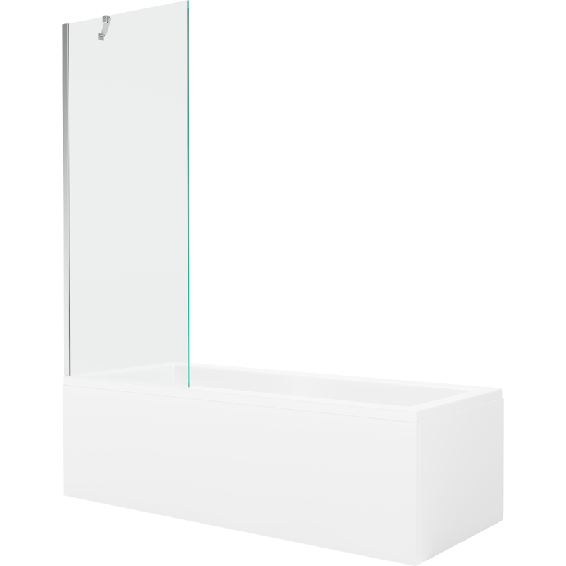 Mexen Cubik baignoire rectangulaire 150 x 70 cm avec habillage et paroi de douche 1 battant 70 cm, transparent, chrome - 550315?