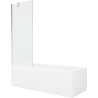 Mexen Cubik baignoire rectangulaire 150 x 70 cm avec coffre et écran 1-volet 70 cm, transparent, chrome - 550315070X9507000001