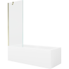 Mexen Cubik baignoire rectangulaire 150 x 70 cm avec carénage et paravent 1-volet 70 cm, transparent, doré - 550315070X95070000?