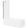Mexen Cubik baignoire rectangulaire 150 x 70 cm avec habillage et paroi 1-volet 70 cm, transparent, noir - 550315070X9507000070