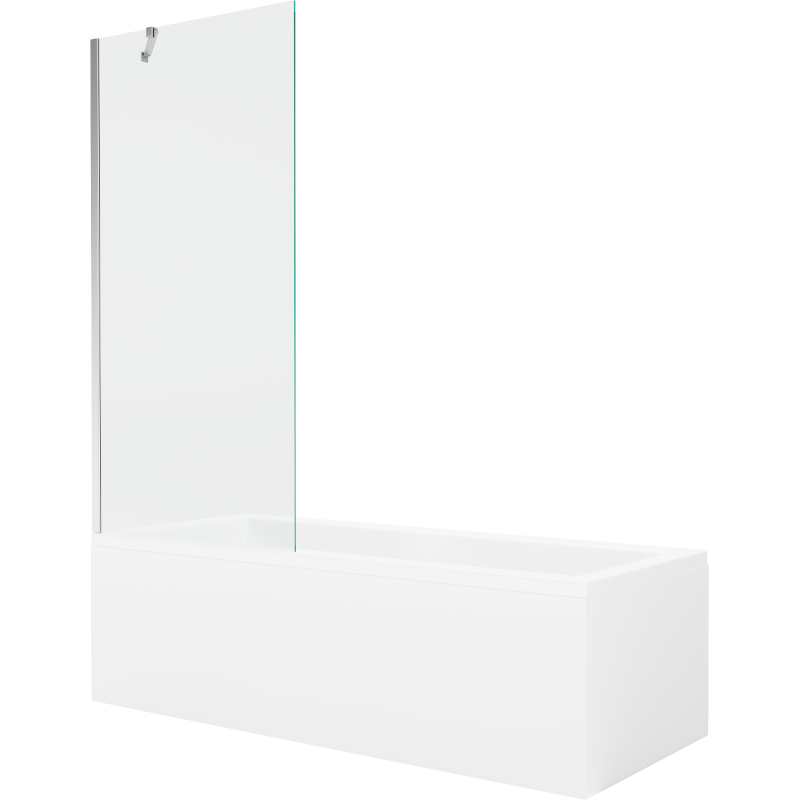 Mexen Cubik baignoire rectangulaire de 150 x 70 cm avec habillage et paroi de douche à 1 vantail 80 cm, transparent, chrome - 5?