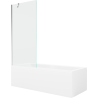Mexen Cubik baignoire rectangulaire de 150 x 70 cm avec habillage et paroi de douche à 1 vantail 80 cm, transparent, chrome - 5?